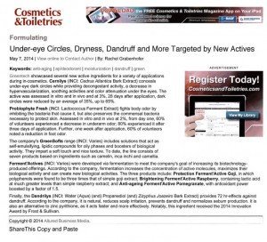 9-CERNILYSr - PROBIOPHYTE FRESH - GREENSOFTSr - FERMENT'ACTIVES - DANDRILYSr-Cosmetics & Toiletries-7 May 2014