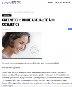 Industries cosmétiques actu greentech