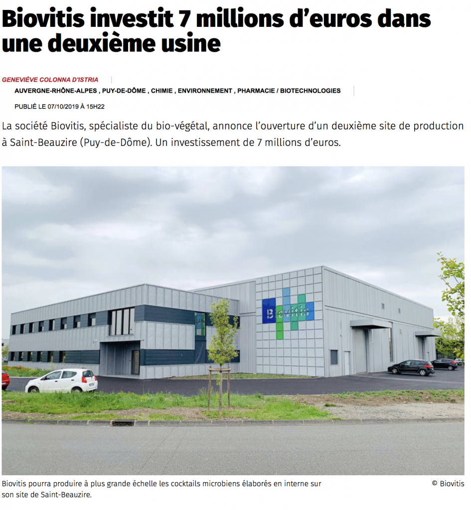 Biovitis investit 7 millions d’euros dans une deuxième usine