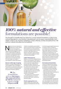 Personal Care Review, 100% naturally and efficient formulations are possible GREENTECH