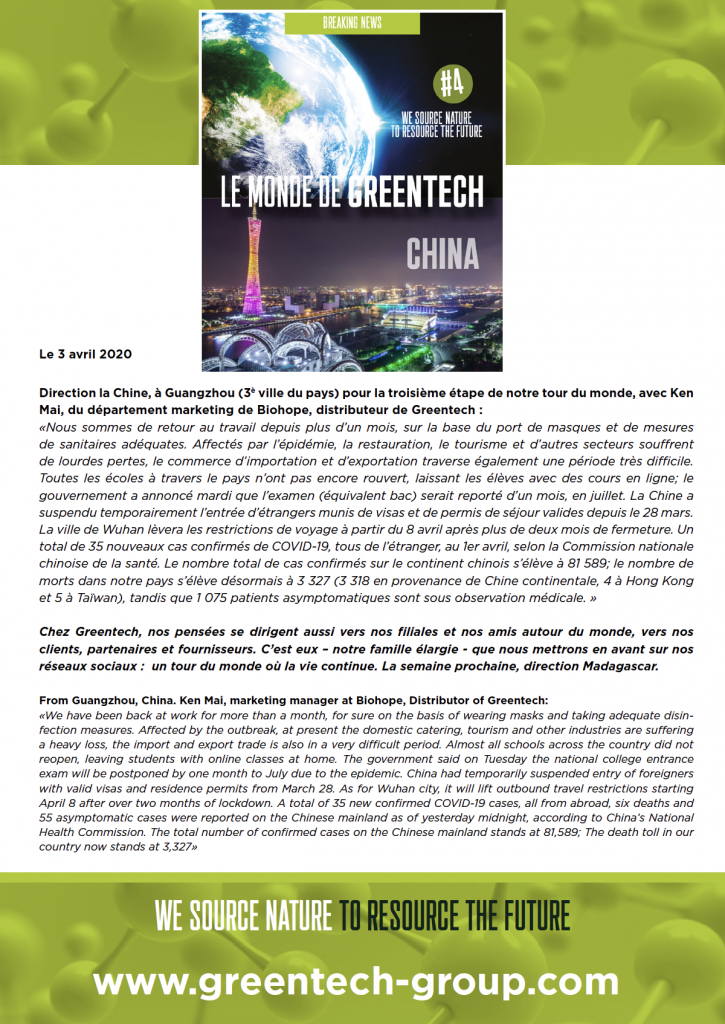 GREENTECH & Covid-19 : le tour du monde où la vie continue - Chine