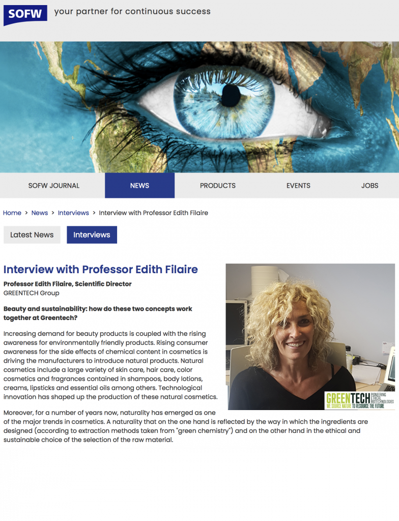 Greentech interview pr Edith filaire