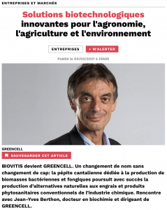 Greencell: solutions biotechnologiques innovantes pour l'agronomie, l'agriculture et l'environnement