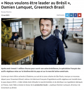 Greentech Brasil - Interview D Lamquet, country director
