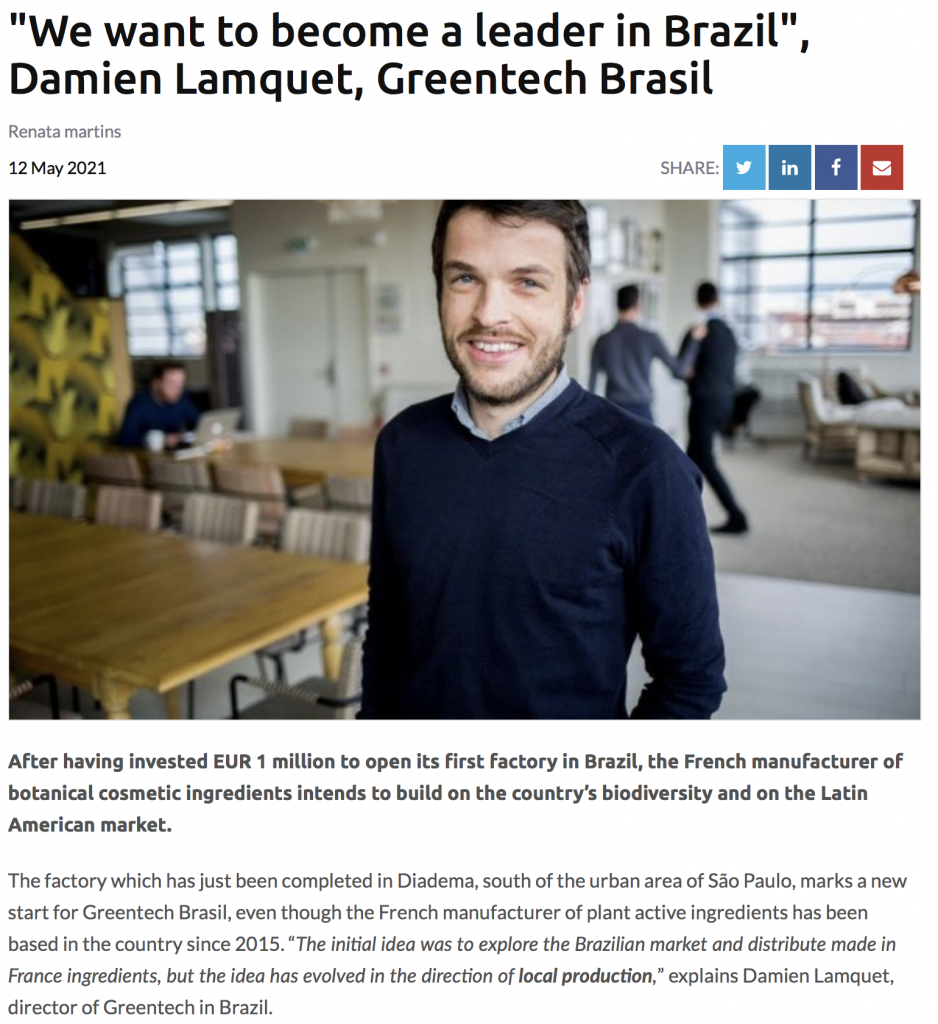 Greentech Brasil - Interview Damien Lamquet, country director