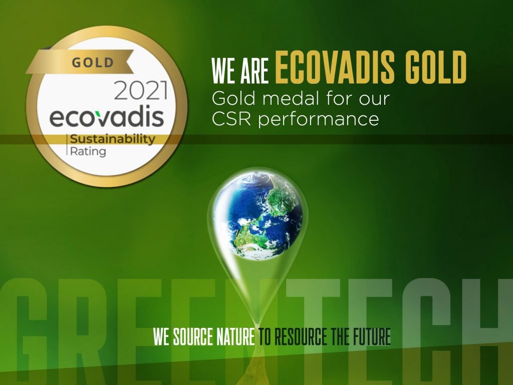 Greentech recebe a medalha de ouro ECOVADIS