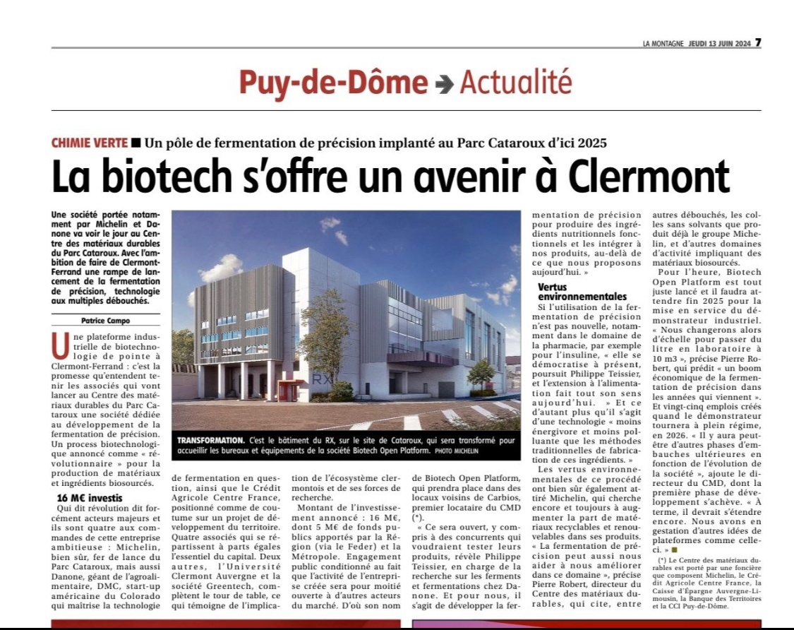 Greentech investit dans un nouveau pôle de fermentation de précision